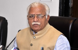 Haryana Chief Minister , Manohar Lal Khattar addressing to media persons at Haryana Niwas, Chandigarh on Monday. Tribune Photo Pradeep Tewari
