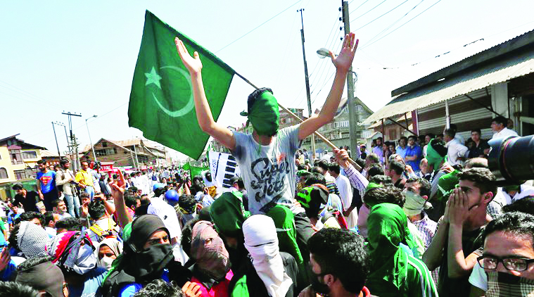Supporters of the moderate faction of All Parties Hurriyat Conference attend a rally in Srinagar